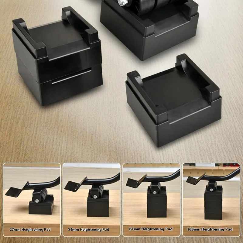 4Pcs Size L Furniture Mover Heavy Duty Metal Base 360 Degree Rotating Wheels for Bed Sofa Universal Moving Tool - Red+Black