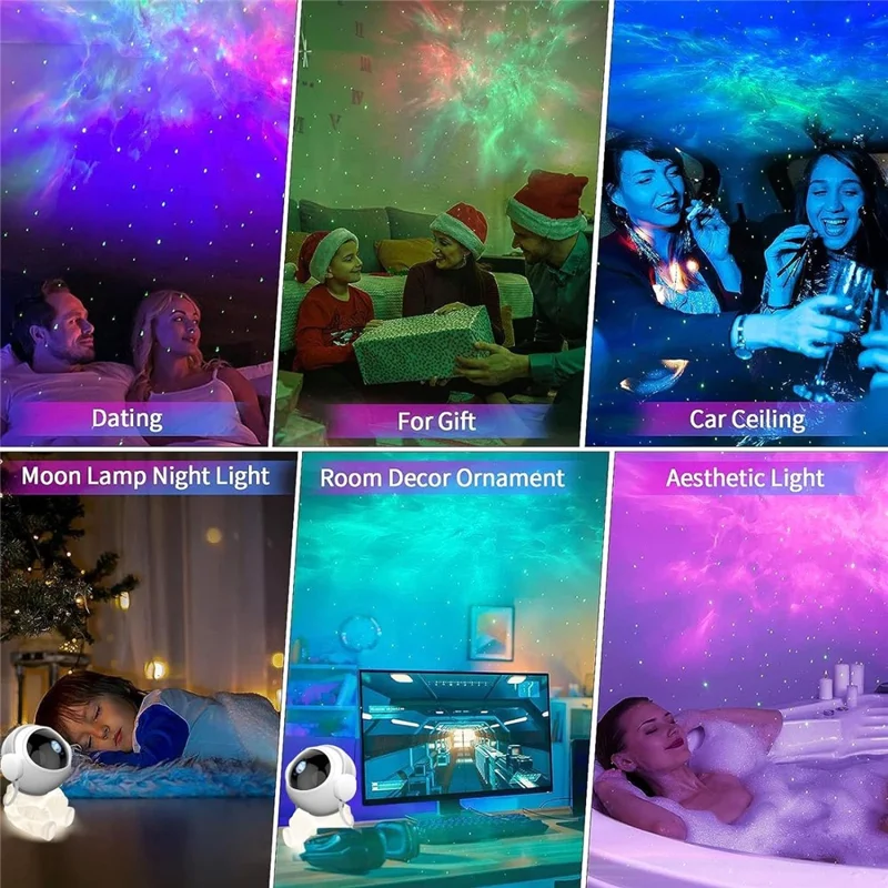 Projecteur d'étoiles en forme d'astronaute WD026 Lampe d'ambiance Galaxie Nébuleuse avec télécommande