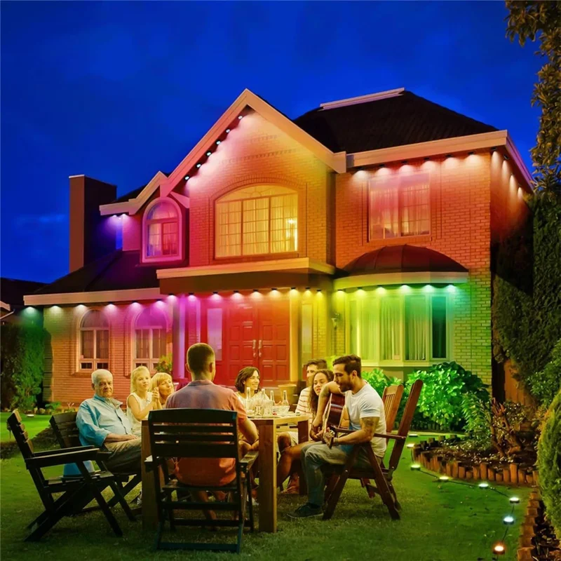 WY021 45m 90-LED Luce da esterno intelligente per grondaie Impermeabile Controllo app Stringa di luci RGB Lampada ambiente - Spina USA