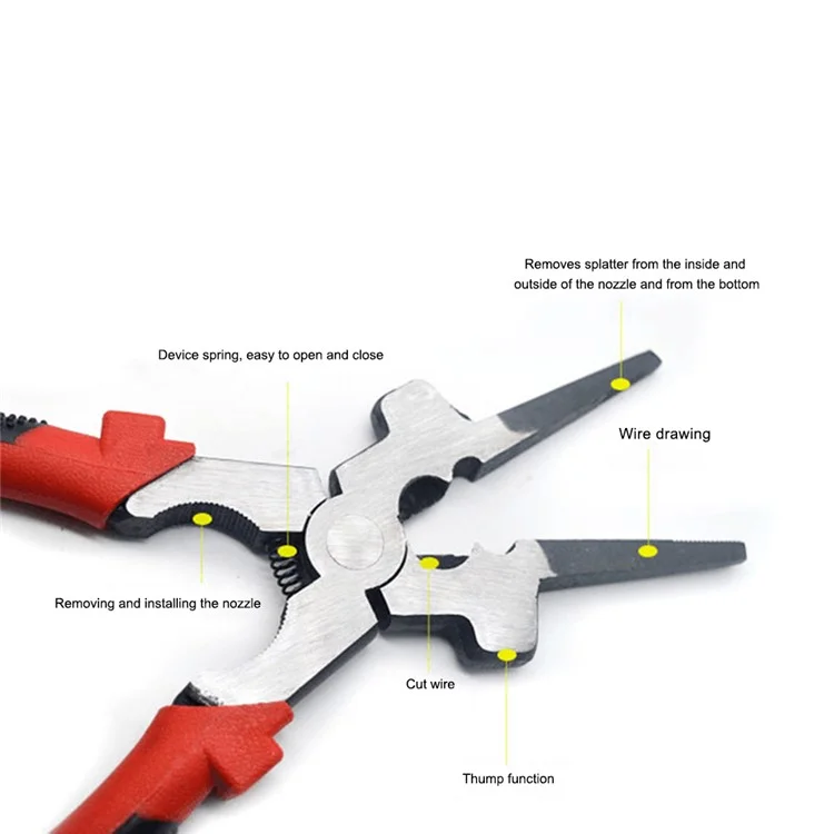 8-zoll-multifunktionsschweißzungen Mit Hoher Kohlenstoffstahlschweißgasschweißschweißschweißschweißschweißschweißschweißscheiben - Rot