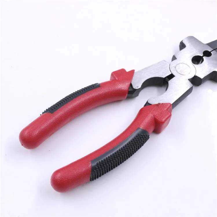 8 Inch Multi-function Welding Tongs High Carbon Steel Welder Gas Welding Protection Long-nosed Clamping Pliers - Red