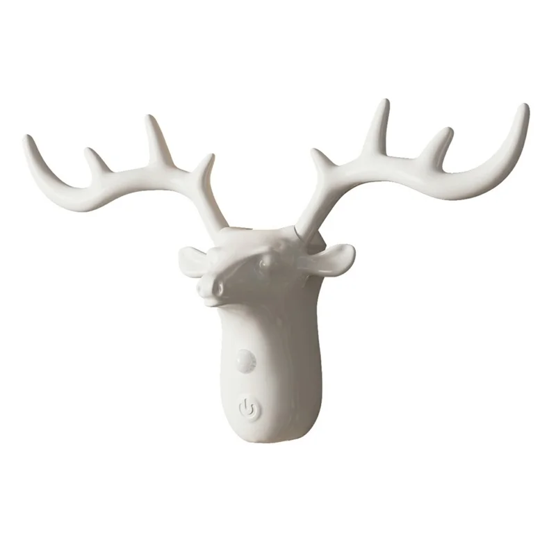 DSW001 Standard Version Deer Shape Touch LED Night Light Motion Sensor 3 Colors Dimming Magnetic Wall Lamp - White