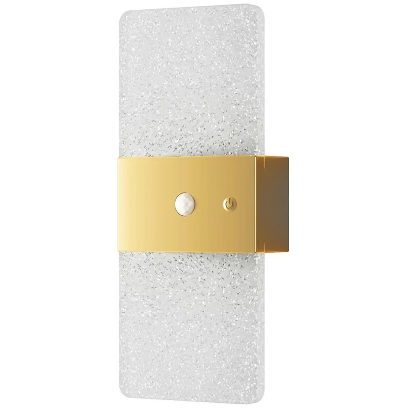 ASW001 / ASW002 Electroplated LED Motion Sensor Magnetic Wall Lamp Touch Control Long Strip Bedside Wall Light - Rectangular  /  Gold