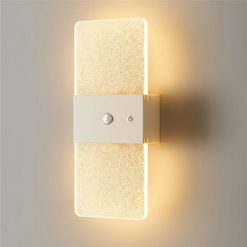 ASW001 / ASW002 Standard Version LED Motion Sensor Magnetic Wall Lamp Touch Control Long Strip Bedside Wall Light - Rectangular  /  White