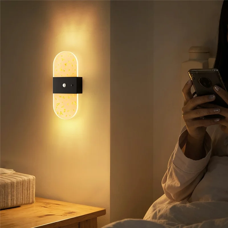 ASW003  /  ASW004 Standard Version Magnetic Wall Lamp Motion Sensor Rechargeable Long Strip Bedside Wall Light - Rectangular  /  White