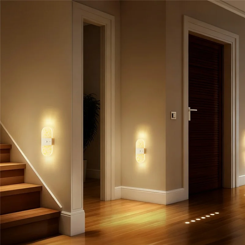 ASW003  /  ASW004 Standard Version Magnetic Wall Lamp Motion Sensor Rechargeable Long Strip Bedside Wall Light - Rectangular  /  White