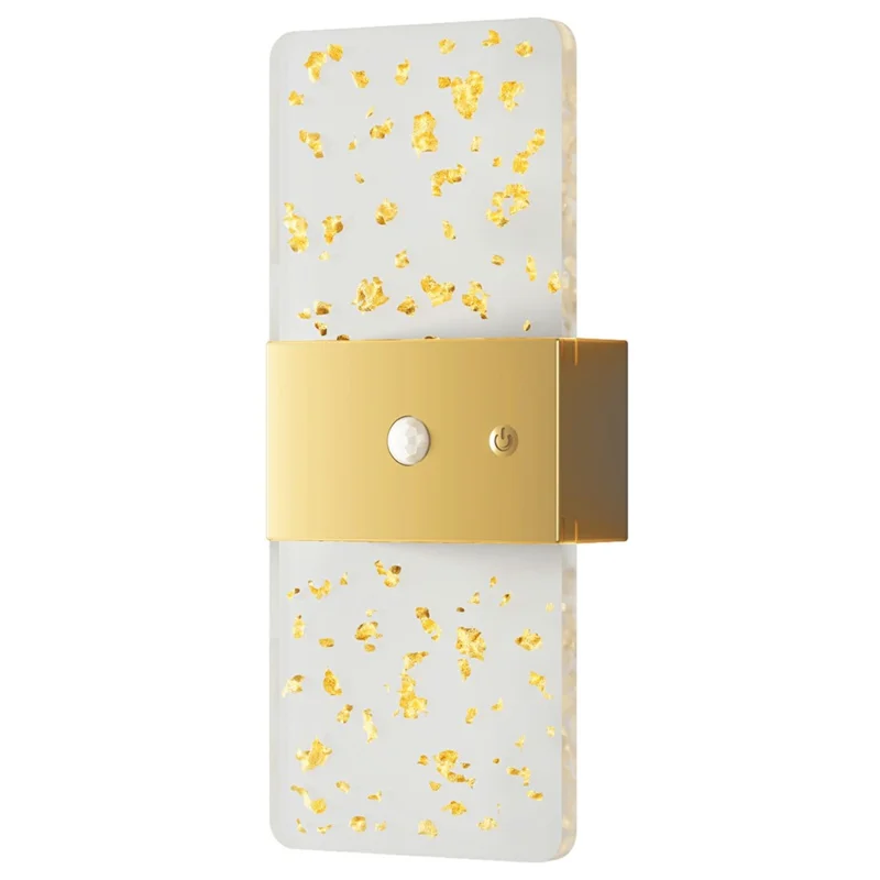 ASW003 / ASW004 Lampe murale magnétique électroplaquée avec capteur de mouvement Bande longue rechargeable Lampe de chevet murale - Rectangulaire / Or