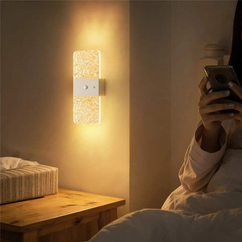 ASW005  /  ASW006 Standard Version Magnetic Wall Light LED Motion Sensor Cordless Touch Control Wall Lamp - Rectangular  /  White