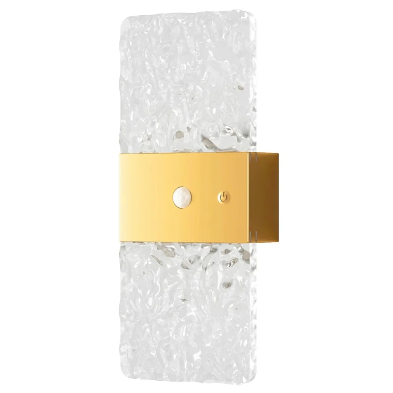 ASW005  /  ASW006 Electroplated Magnetic Wall Light LED Motion Sensor Cordless Touch Control Wall Lamp - Rectangular  /  Gold