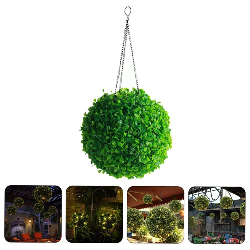 14 x 34cm Solar Powered LED Light Artificial Flower Ball String Lights for Outdoor Garden Decor