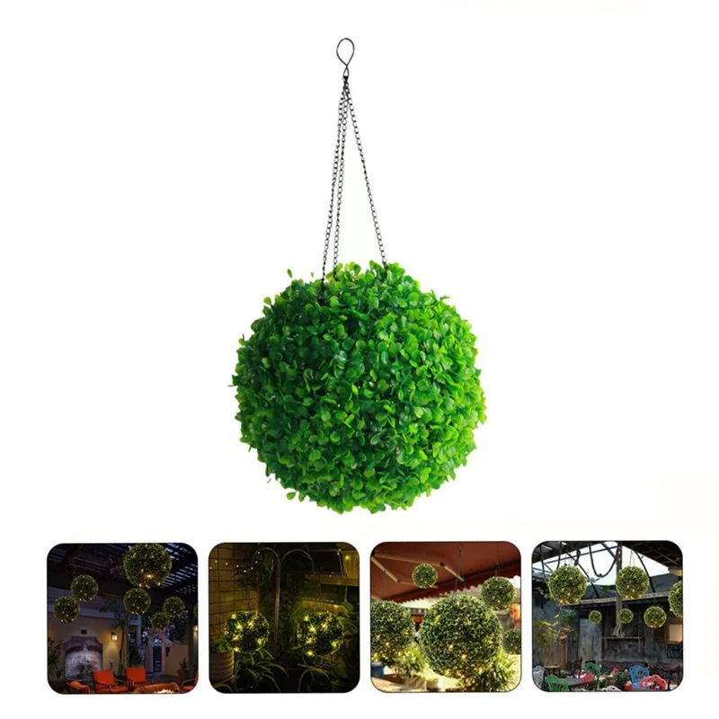 24 x 46.5cm Solar Powered LED Light Artificial Flower Ball String Lights for Outdoor Garden Decor