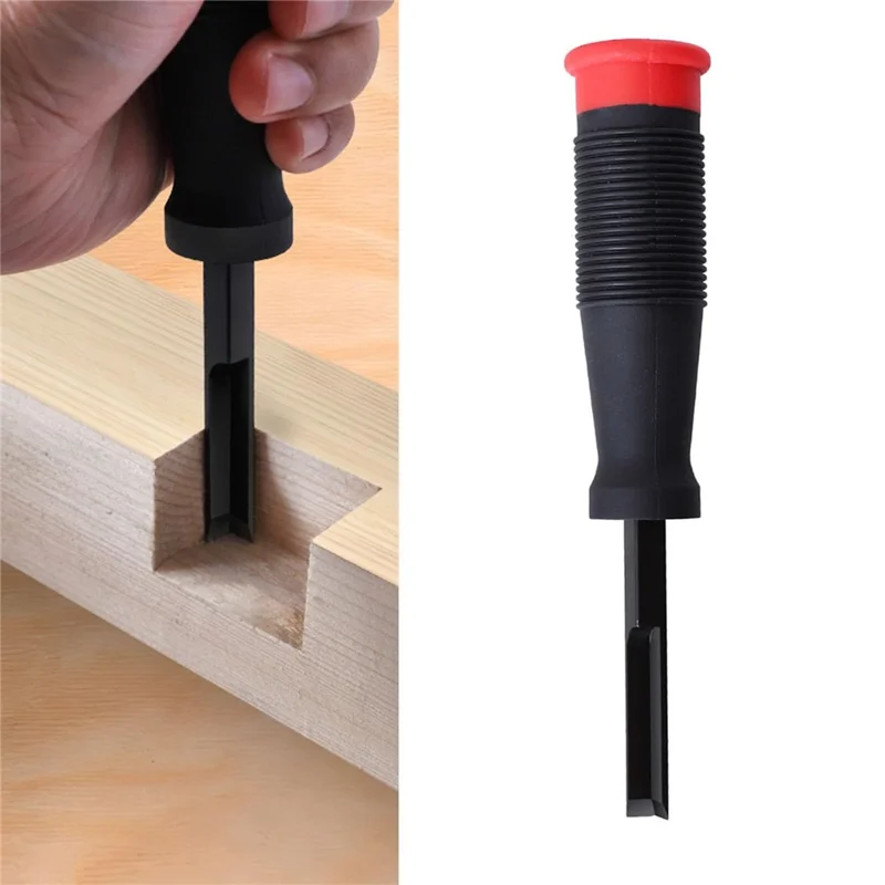 Chrome Vanadium Steel Right Angle Wood Chisel 90° Hinge Mortise Carving Grooving Tool for Woodworking - 8mm  /  Red