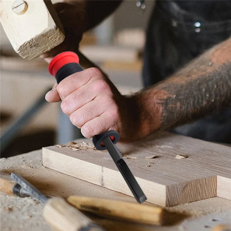 Chrome Vanadium Steel Right Angle Wood Chisel 90° Hinge Mortise Carving Grooving Tool for Woodworking - 8mm  /  Red