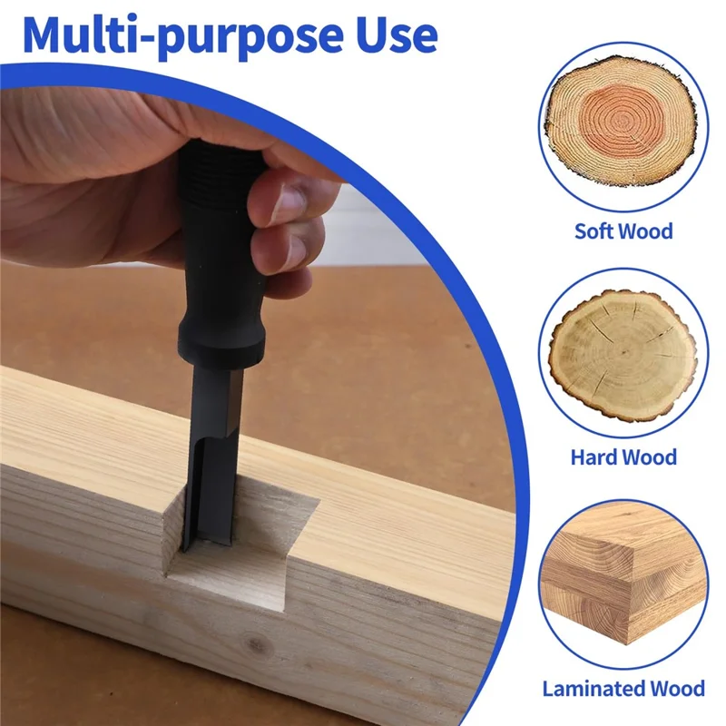 Chrome Vanadium Steel Right Angle Wood Chisel 90° Hinge Mortise Carving Grooving Tool for Woodworking - 8mm  /  Red