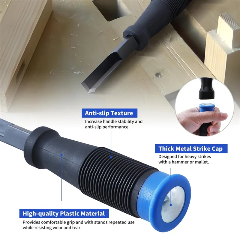 Chrome Vanadium Steel Right Angle Wood Chisel 90° Hinge Mortise Carving Grooving Tool for Woodworking - 8mm  /  Red