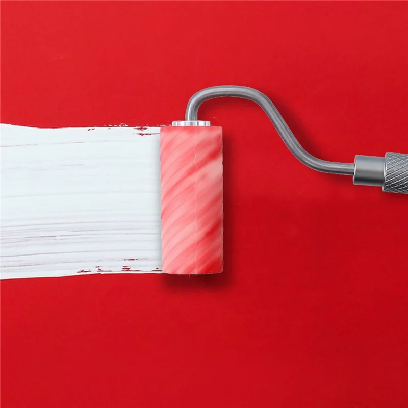 Zestaw pędzli z pojemnikiem silikonowym z wałkiem, wielokrotnego użytku, tacka do farby, aplikator kleju do drewna - czerwony