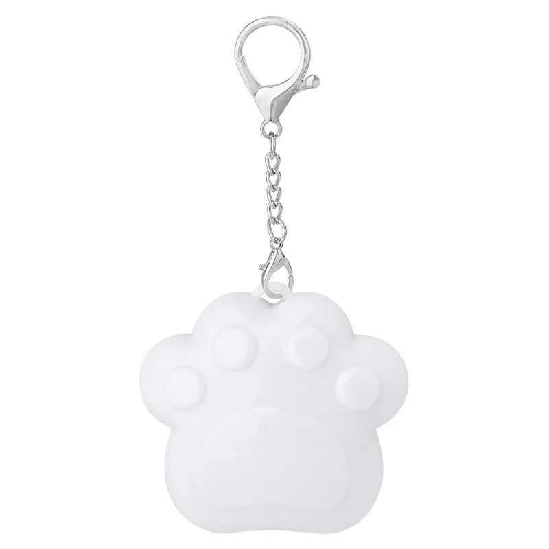 LED Touch Sensor Keychain Light USB-C Rechargeable Purse Handbag Light for Finding Items - Paw  /  White