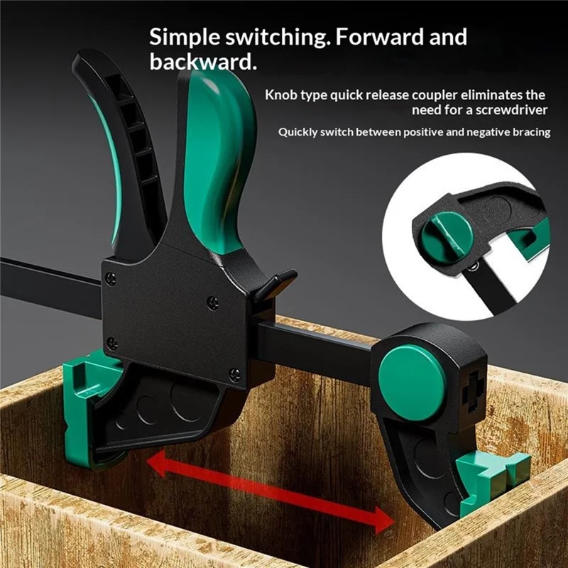 SENDA TOOLS Morsetto per Lavorazione del Legno 8 Pollici Morsetto F a Doppia Direzione Regolabile con Bloccaggio Rapido a Grilletto
