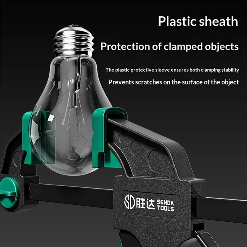 SENDA TOOLS Morsetto per Lavorazione del Legno 8 Pollici Morsetto F a Doppia Direzione Regolabile con Bloccaggio Rapido a Grilletto