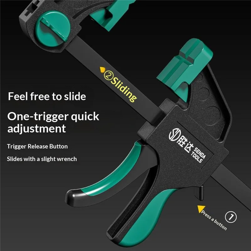SENDA TOOLS Morsetto per Falegnameria 12 Pollici Morsetto Regolabile a Doppia Direzione con Innesto Rapido a Leva F-Type Pesante