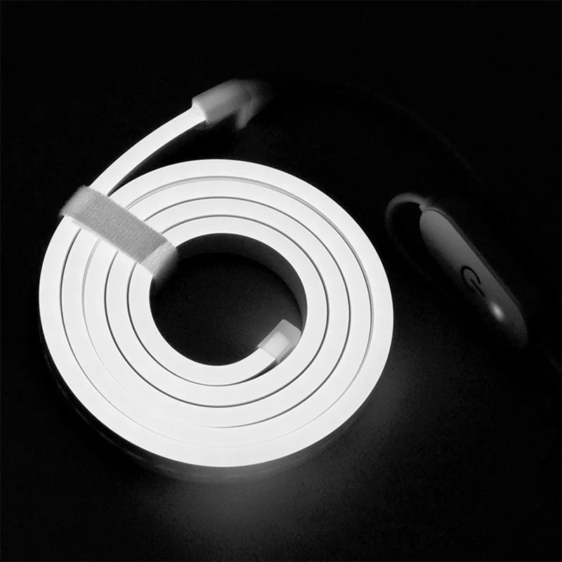 3m 5V USB LED Strip Light with Double-Sided Adhesive Tape Flexible Silicone Touch Dimming Lamp Tape for Mirror - 3000K  /  Warm White Light