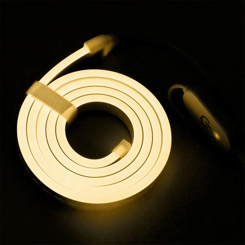 5m 5V USB LED Strip Light with Double-Sided Adhesive Tape Flexible Silicone Touch Dimming Lamp Tape for Mirror - 4000K  /  Neutral Light