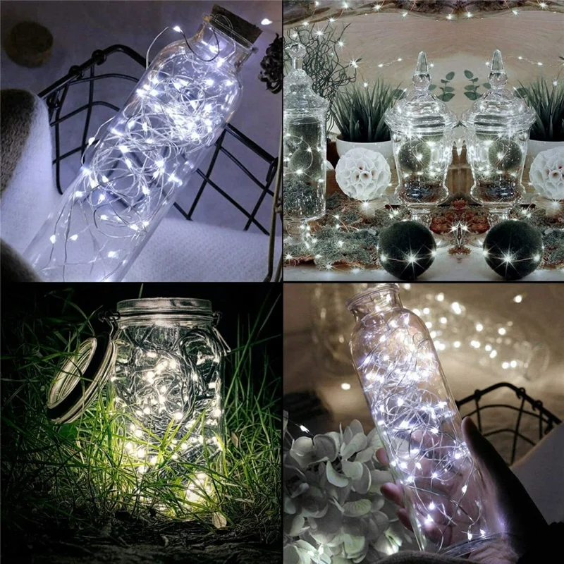 3m 30-LED Copper Wire String Light Battery Operated Fairy Lamp for Christmas Party Decoration - Pure White
