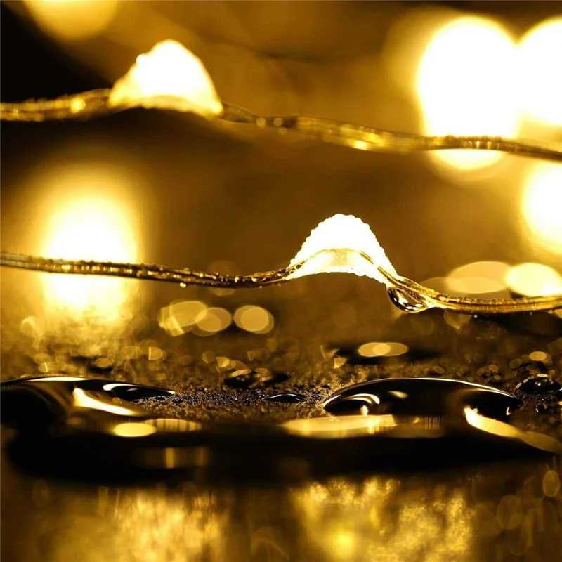 10m 100-LED Copper Wire String Lights Battery Operated Fairy Lamp with Empty Battery Box for Christmas Wedding Party Decoration - Warm White