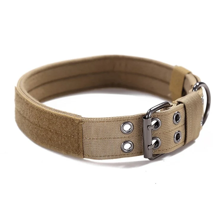 Nylon Tactical Dog Collar Military Adjustable Durable for Large German Shepherd Outdoor Working Training Walking Pet Supplies - Army Green / XL