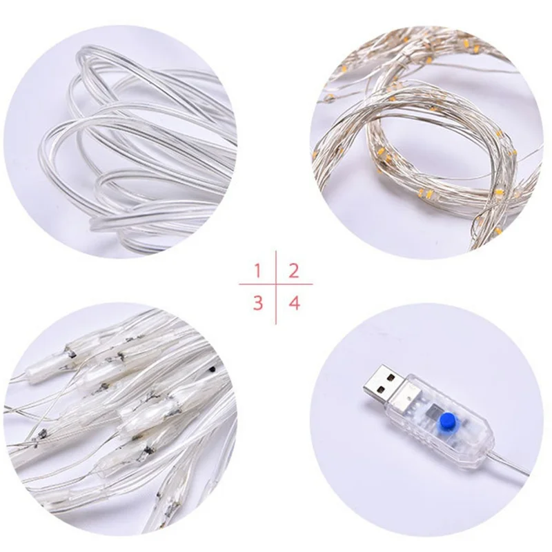 10 m, 100-LED, USB-betriebene Kupferdraht-Lichterkette mit Fernbedienung, 8 Modi, Timer, Feenlichterkette für Weihnachten, Party, Wohnraumdekoration – Warmweiß