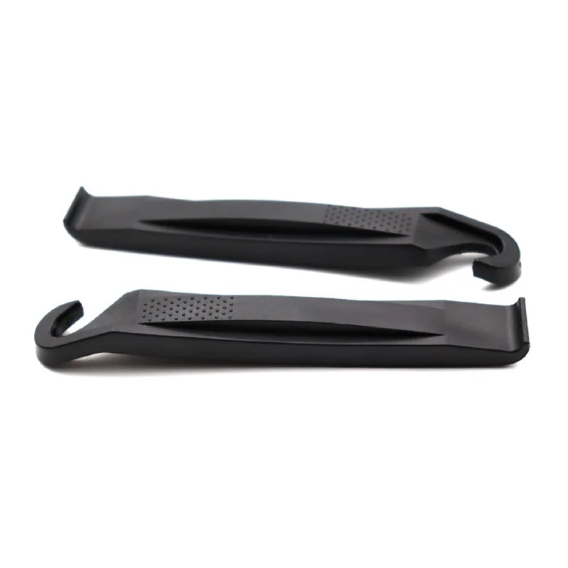 2Pcs Bicycle Tire Levers Plastic Bike Tire Removal Tools Non-Slip for Tire Repair - Black