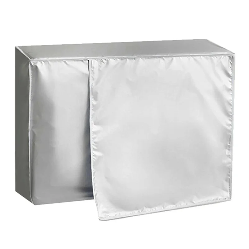Size L 86x35x60cm Outdoor AC Unit Cover Waterproof Dustproof Sunproof AC Unit Protective Cover - Silver