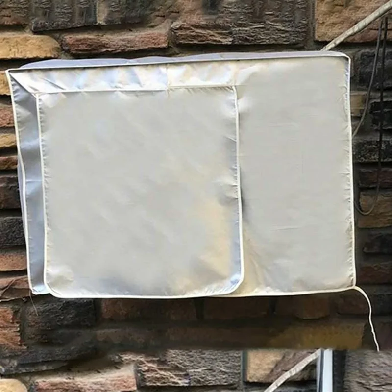 Size L 86x35x60cm Outdoor AC Unit Cover Waterproof Dustproof Sunproof AC Unit Protective Cover - Silver
