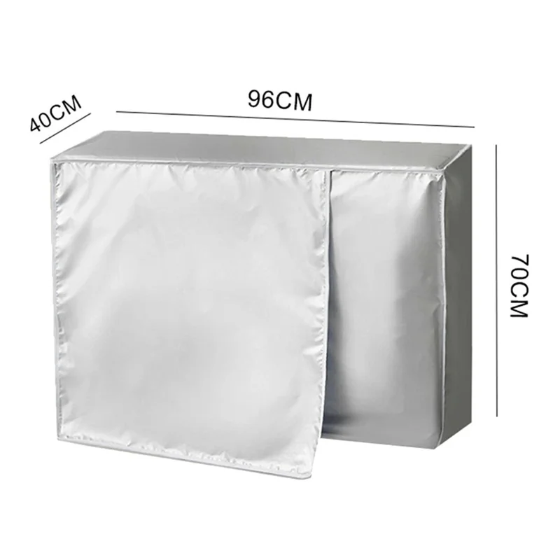 Size XL 96x40x70cm Outdoor AC Unit Cover Waterproof Dustproof Sunproof AC Unit Protective Cover - Silver