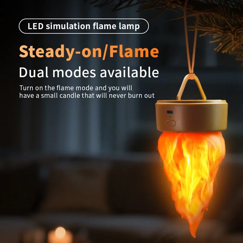 Lampa LED HZ-K03, ciepłe światło 2000K, regulacja jasności, ładowana, do kempingu i dekoracji zewnętrznych