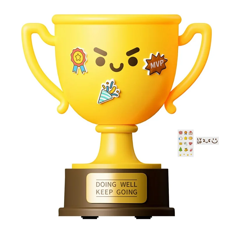 Lámpara Nocturna Trofeo DIY, Lámpara de Mesa para Niños con Toque para Encender, Recargable por USB, Ajustable en 3 Niveles - Estilo A