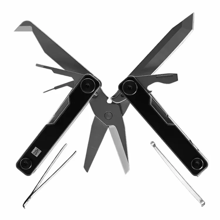 XIAOMIYOUPIN HUOHOU Mini Multi-Funktions-Messer 10-in-1 tragbares Messer mit Brillen-Schraubendreher, Kartenstift, Dosenöffner, Scheren-Funktion