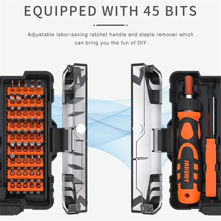 Jakemy JM-6124 Tragbarer Schraubendreher-kombi-set Mit 45 Bit Haushalt Multifunktionsreparaturwerkzeugkit