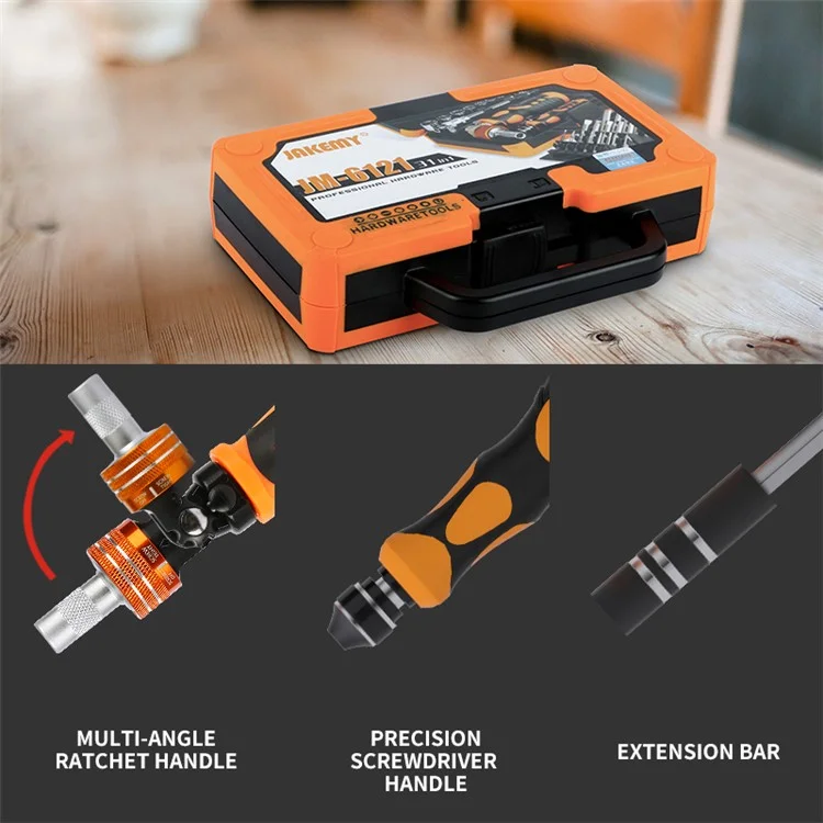Ensemble de tournevis ménagers 33-en-1 JAKEMY JM-6121 Portable Repair Tool Bits pour téléviseurs, ordinateurs