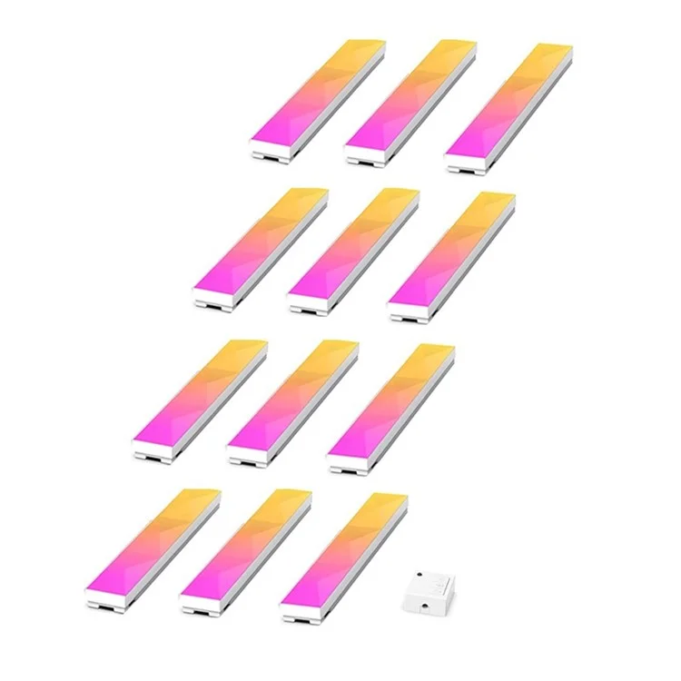 FWWSA8-23-12 12PCS DIY WiFi Smart RGBW LED Lamp Wall Light Bar Home Decoration - US Plug