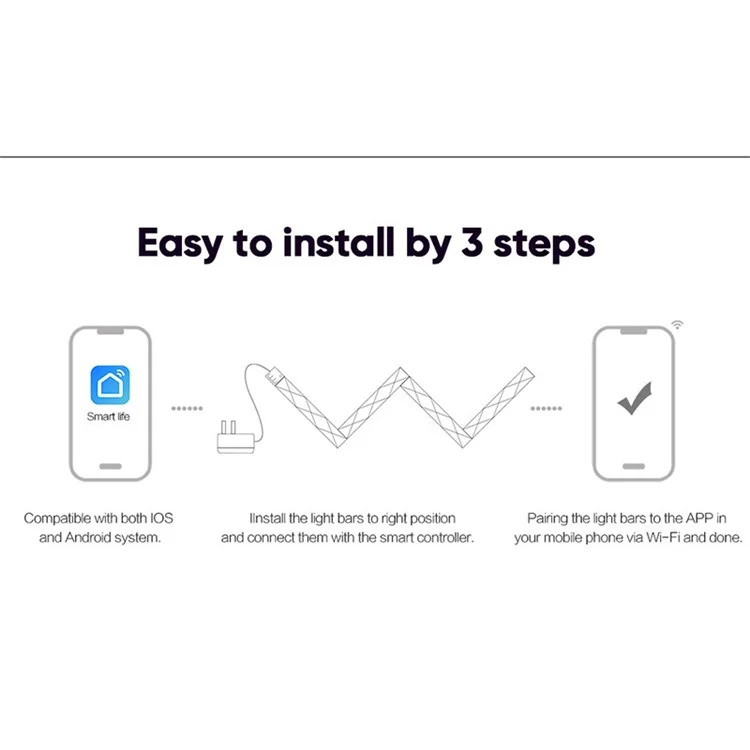 FWWSA8-23-12 12PCS DIY WiFi Smart RGBW LED Lamp Wall Light Bar Home Decoration - US Plug