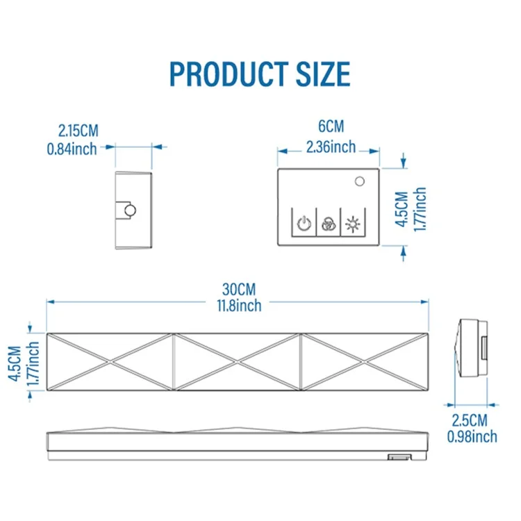 FWWSA8-23-12 12PCS DIY WiFi Smart RGBW LED Lamp Wall Light Bar Home Decoration - US Plug