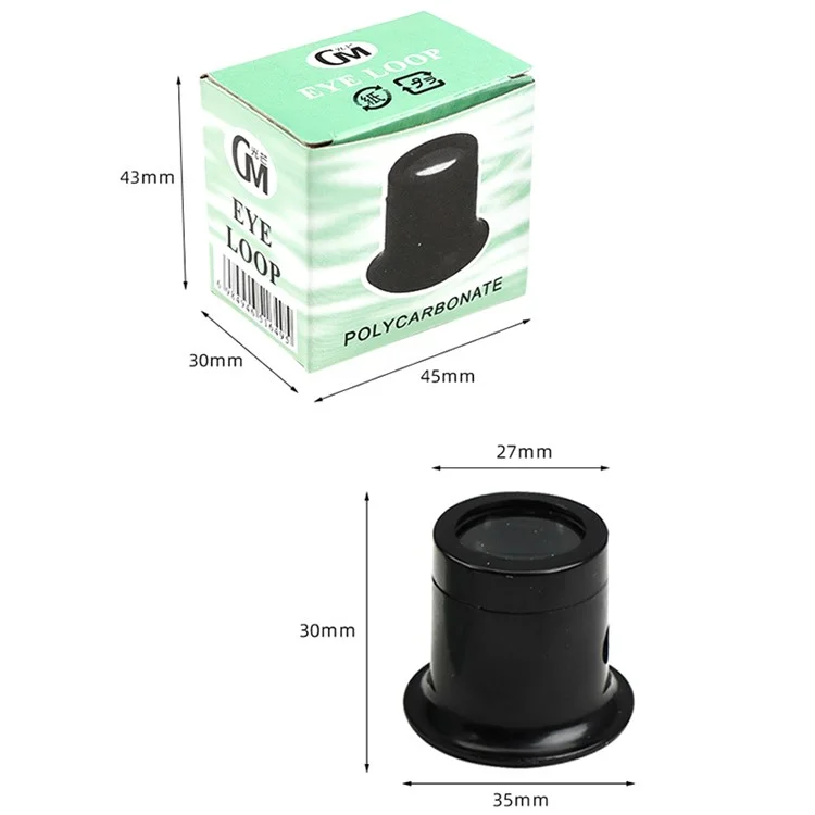Lupa monocular portátil GM Magnifier Lente de aumento Lupas de ojo 15X Lupa reloj joyería Herramienta de reparación