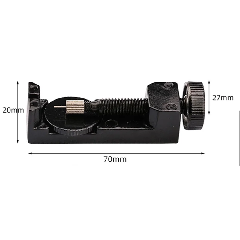 Bracelet de montre en métal Strap Link Pin Remover Outils de réparation pour horlogers avec 3 broches supplémentaires - Noir