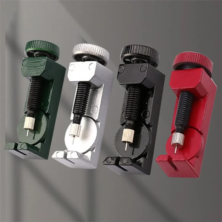 Metal Watch Band Strap Link Pin Remover Watchmakers Repair Tool Kit with 3 Extra Pins - Red