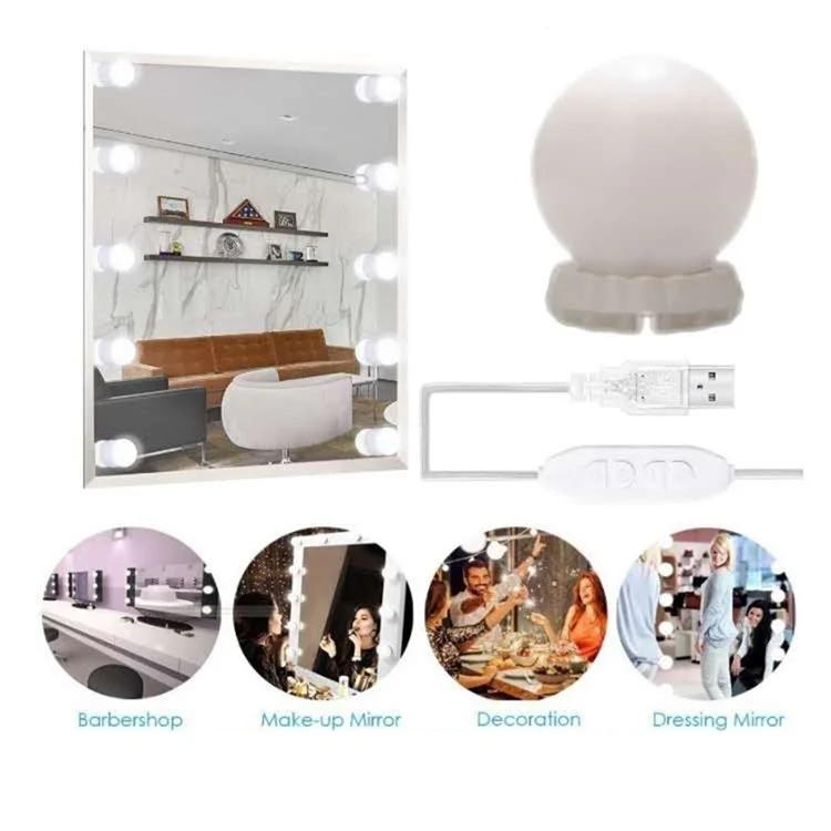 LED Vanity Lights for Mirror 10 Dimmable Bulbs Vanity Mirror Lights Kit 3 Color Modes USB Makeup Lights