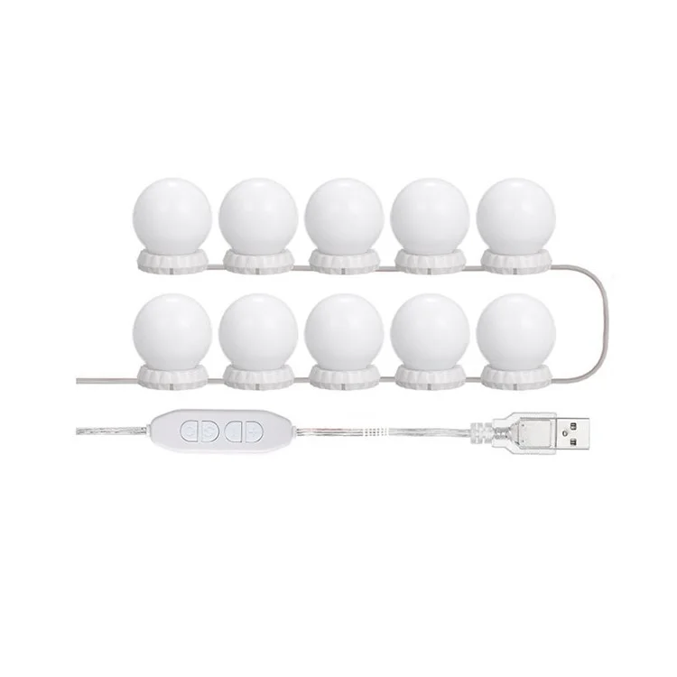 LED Vanity Lights for Mirror 10 Dimmable Bulbs Vanity Mirror Lights Kit 3 Color Modes USB Makeup Lights