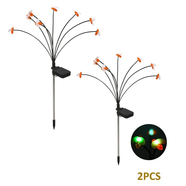 2 Peças de Luz de Jardim Solar Outdoor Bee Style, à Prova de Água