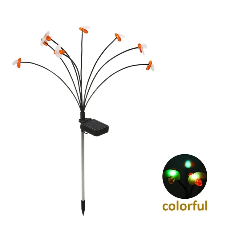 2 Peças de Luz de Jardim Solar Outdoor Bee Style, à Prova de Água
