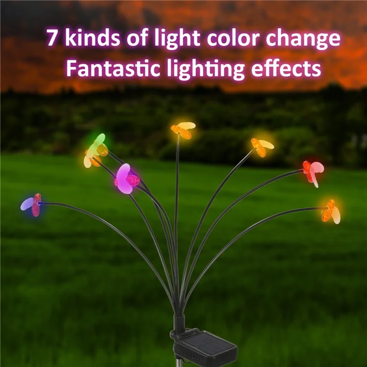 2 Peças de Luz de Jardim Solar Outdoor Bee Style, à Prova de Água